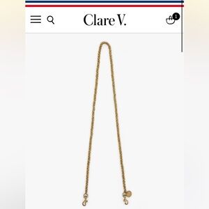NIB - Clare V Brass Crossbody Strap - circle chain